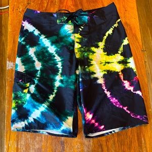 Men’s Tye-Dye Swim Trunks, Hang Ten
